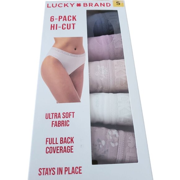 NEW Lucky Brand Sm Monogram Lace Underwear 5-Pack Panties Soft Stretch Tagless - Picture 1 of 12